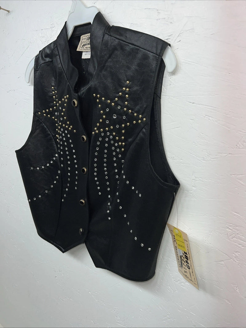 New Women’s 1849 Authentic Ranchwear Black Western Show Vest Medium G-602
