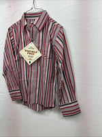 New Kids ELY Classic Red Stripe Long Sleeve Pearl Snap Small DD-19