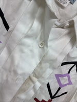 New Women’s Wrangler White Designed Long Sleeve Button Up Small TT-2