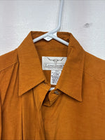 New Women’s Longhorn Orange Long Sleeve Button Up Size Small YY-49