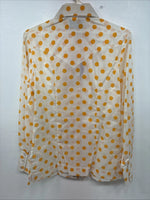 New Women’s Panhandle Slim Yellow Polkadot Long Sleeve Pearl Snap Size 35 KK-8