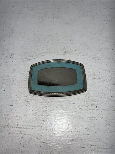 New Women’s Square Silver Turquoise Belt Buckle Mirror Middle F-12