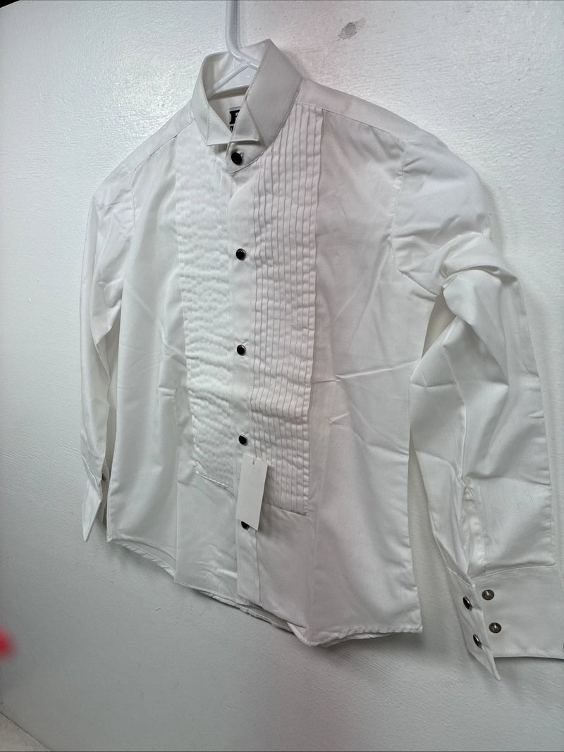 New Kids ELY Tuxedo White Long Sleeve Button Up Size Small 6-8 YY-27