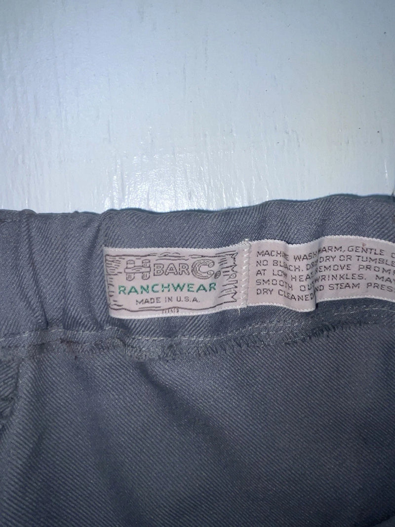 New Vintage Gray H Bar C Polyester Pants #477 3A-58