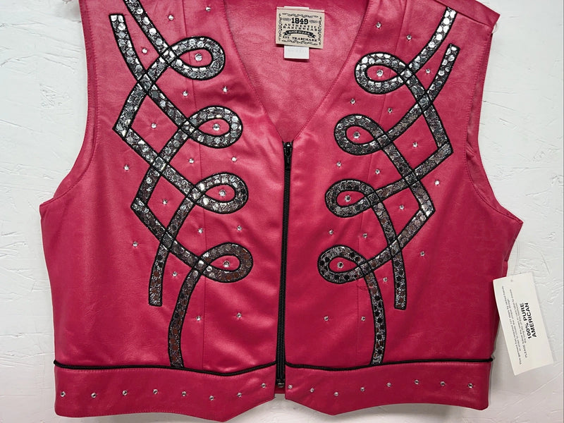 New Women’s Pink 1849 Authentic Ranchwear Western Show Vest XL WW-69