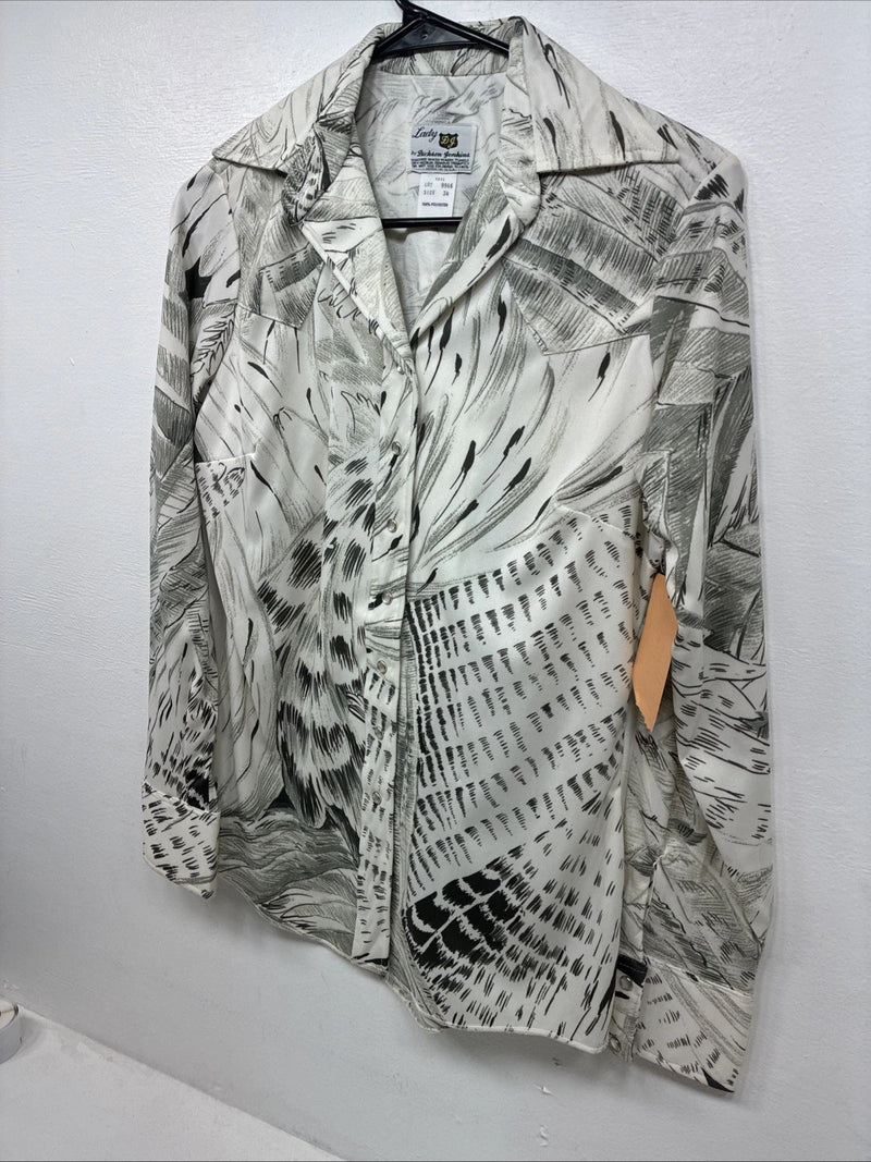 New Woman Dickson Jenkins Deigned Long Sleeve Pearl Snap Size 34 LL-11