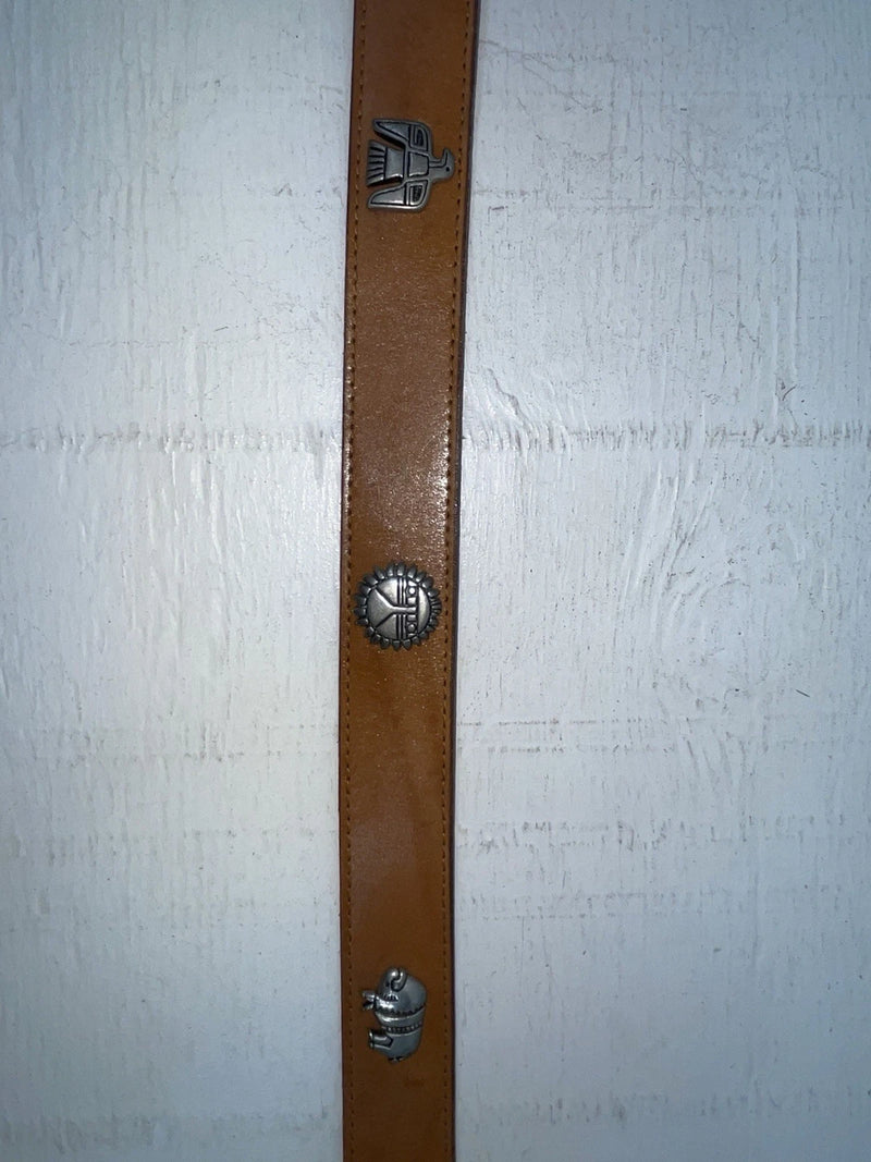 New Brown Genuine Leather Wrangler Animal Pendent 38” Belt #570111 NN-21