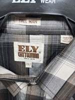 New Men’s ELY Cattleman Brown Flannel Long Sleeve Pearl Snap 2XL F-92