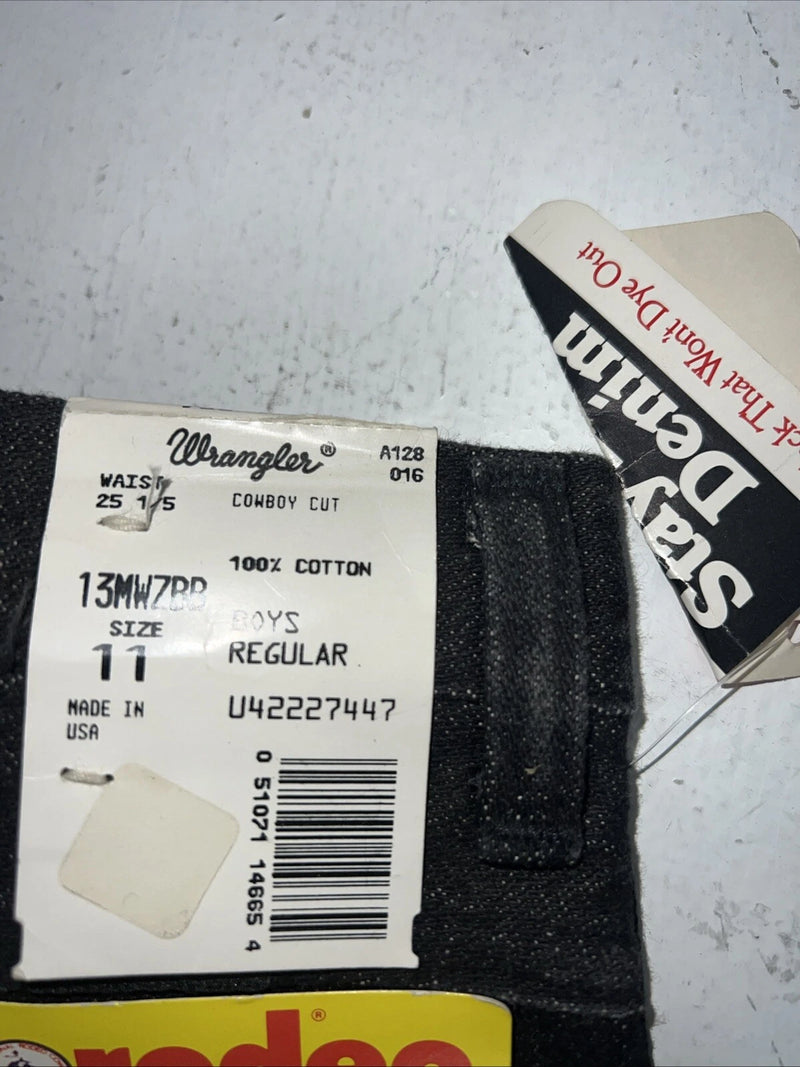 New Boys Black Pro Rodeo Cowboy Cut Denim Jeans. 11/25 1/2 B-30