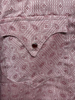 New Men’s Tem Tex Pink Design Long Sleeve Pearl Snap 16.5 Large X-47