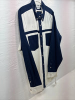 New Men’s Cowboy Threads Blue White Long Sleeve Button Up XL O-38