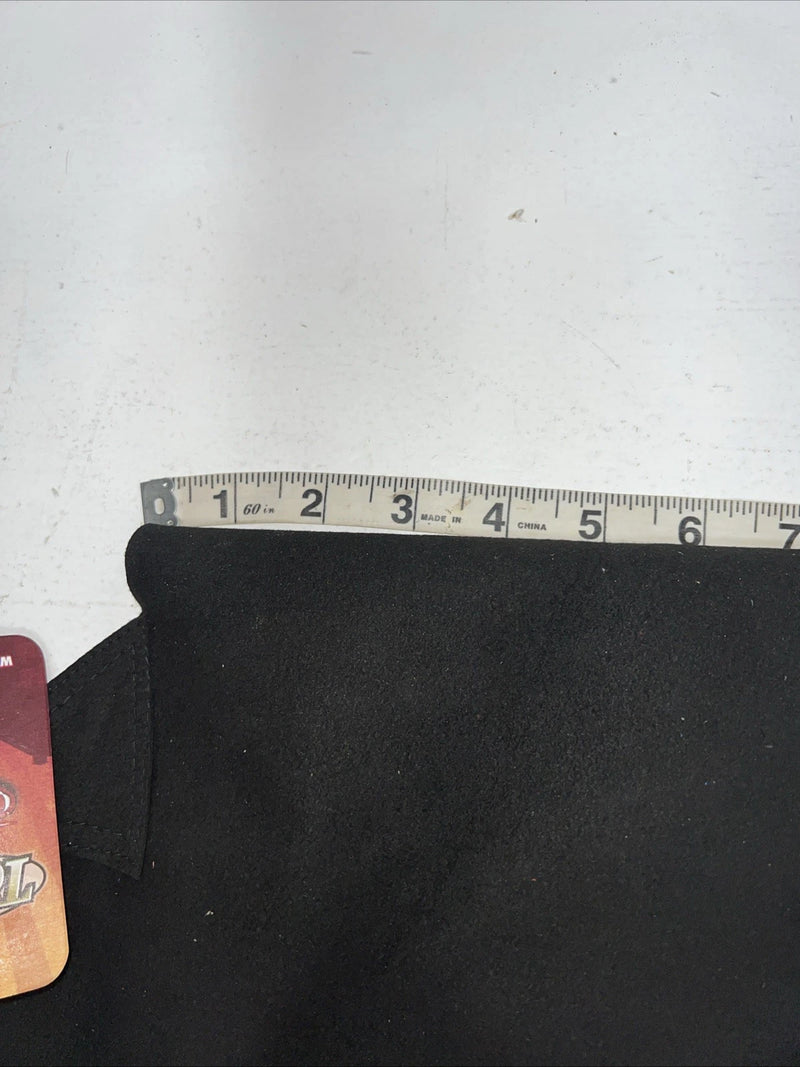 New Black Tough 1 Show Chaps With Fringe Adjustable Waist 43” Small N-42