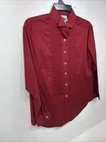 New Western Collection Red Long Sleeve Button Up English Shirt Size 14 LL-95
