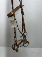 New Star Rider Leather Headstall Rope Nose Band W Bit #6501 U-32