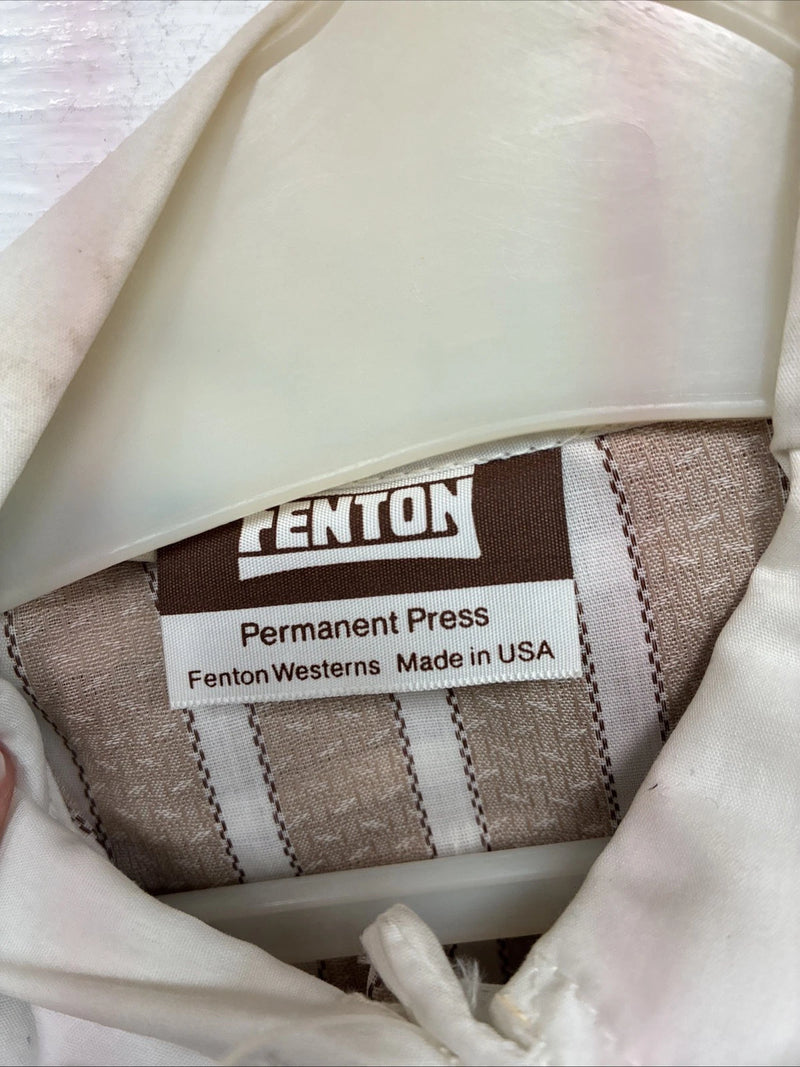 New Men’s Fenton Tan White Stripe Long Sleeve Button Up Small Q-17