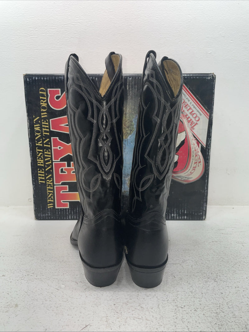 New Men’s Black Texas Brand Cowboy Boots. M 610 8 D. 4-74