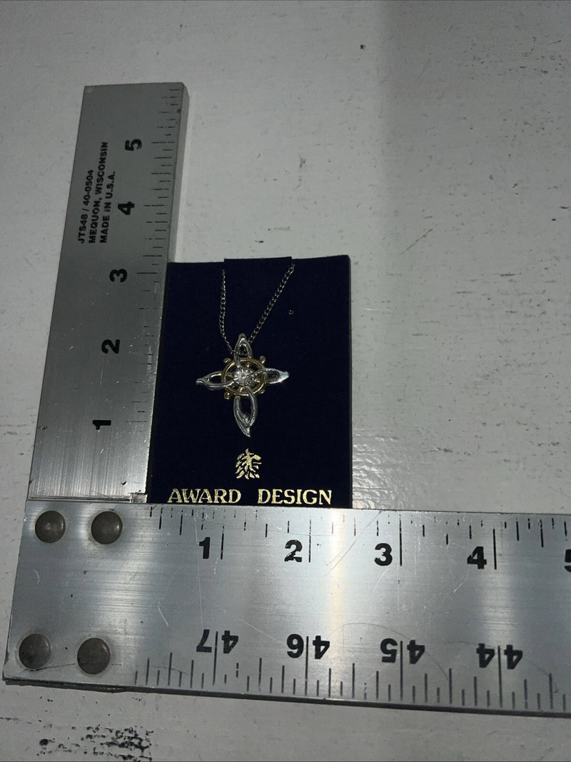 New Women’s Award Design Gold Silver Cross Necklace. 9180 A-73