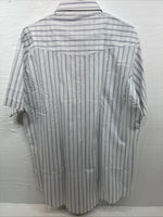 New Men’s ELY Cattleman White Stripe Short Sleeve Pearl Snap XL J-35