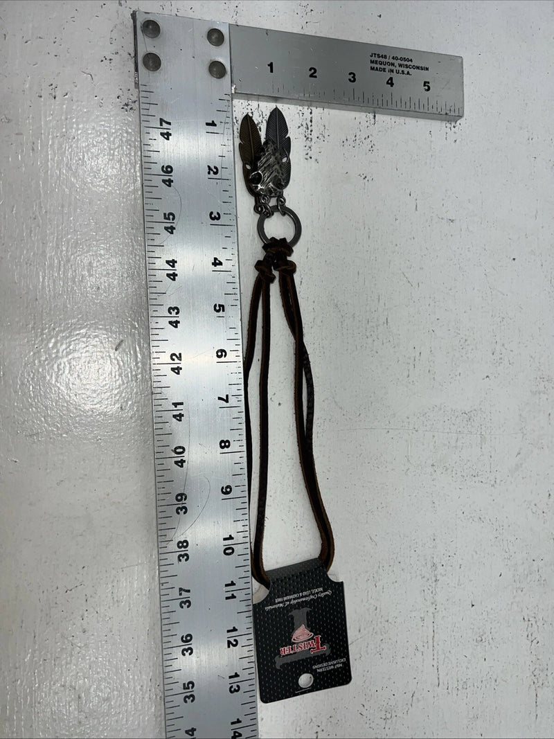 New Women’s Twister Leather Feather Necklace. 32138 A-83