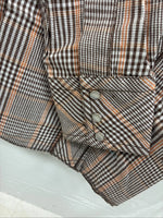 New Kids Champion Western Brown Design Long Sleeve Pearl Snap Size 16 CC-92