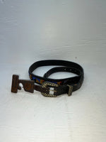 New Black Genuine Leather Chambers Beaded 28” Belt #PR485 JJ-136