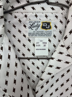 New Women’s Dickson Jenkins White Brown Long Sleeve Pearl Snap Size 30 KK-94