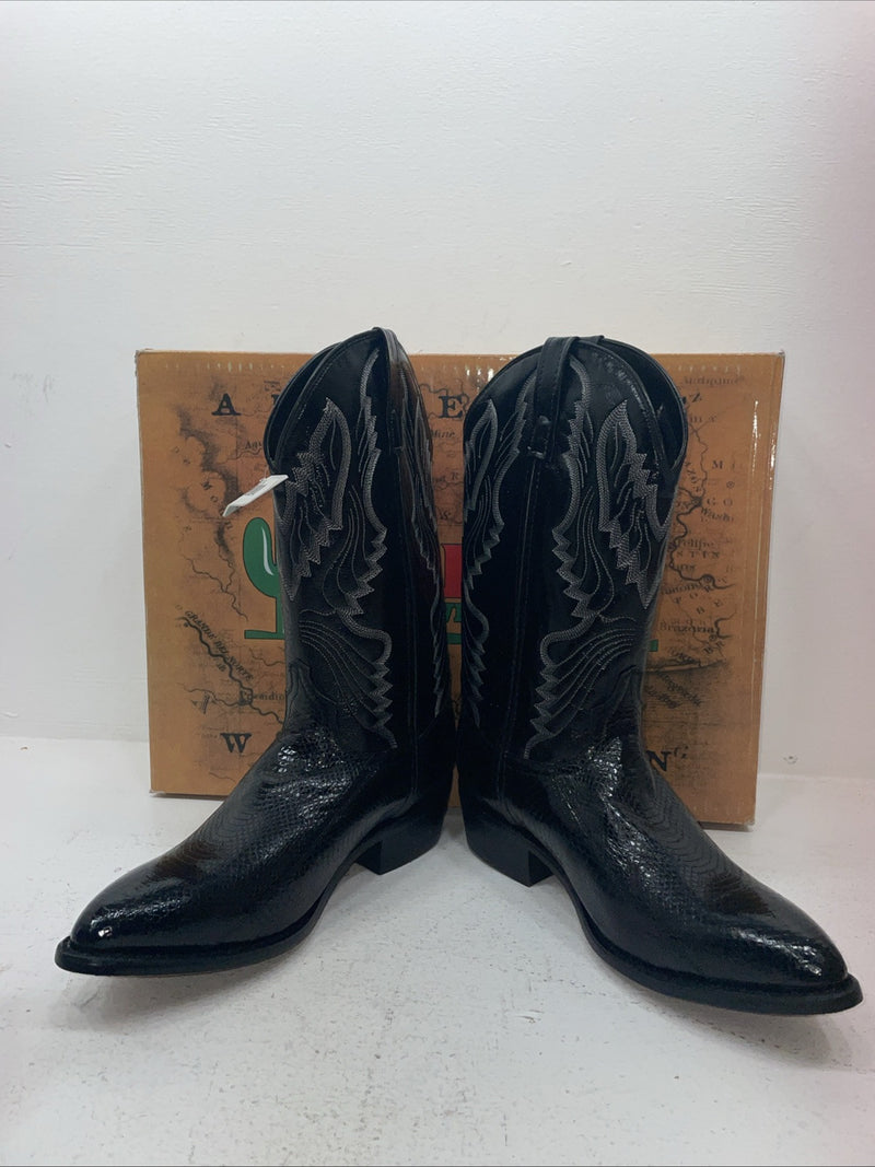 New Men’s Black Snake Skin Laredo Cowboy Boots. 4574 9.5 9 1/2 E W. 6-79