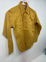 New Kids Tem Tex Yellow Long Sleeve Pearl Snap Size 12 Large LL-25