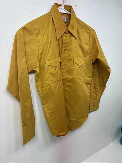 New Kids Tem Tex Yellow Long Sleeve Pearl Snap Size 12 Large LL-25