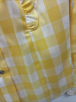 Be Women’s H Bar C Yellow Checker Long Sleeve Pearl Snap Size 30 LL-111