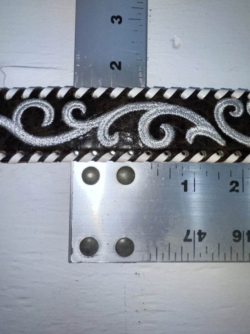 New Black Genuine Leather Nocona Stitched And Weaved S Belt #N3488802 Z-147