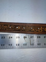New Brown Genuine Leather Perkies Tooled 26” Belt #601 NN-6