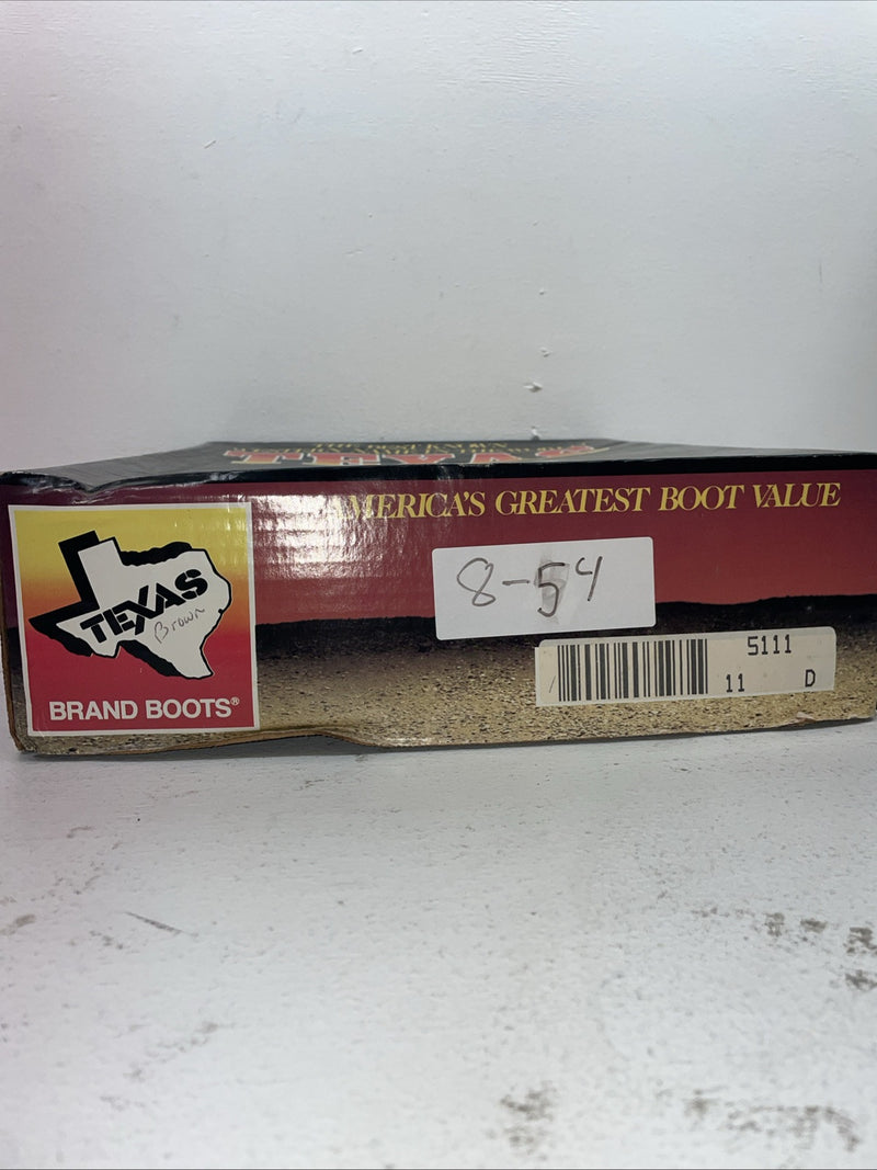 New Men’s Brown Texas Brand Cowboy Boots. 5111 11 D. 8-54