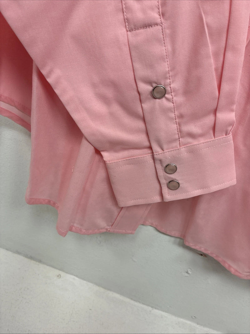 New Women’s White Horse Pink Gem Long Sleeve Pearl Snap XL II-38