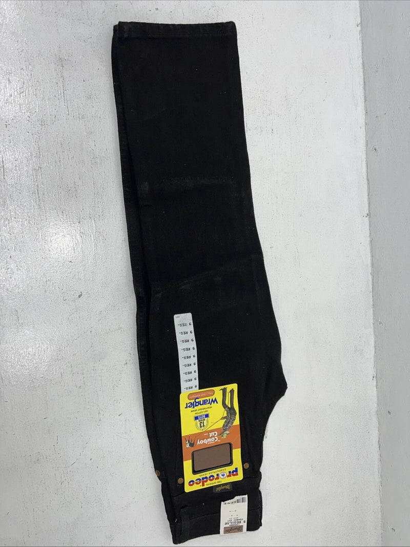 New Boys Black Wrangler Pro Rodeo Cowboy Cut Denim Jeans. 9 Regular C-14