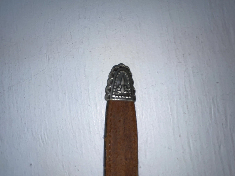 New Brown Genuine Leather Nocona Silver Pendent 28” Belt #399 JJ-143