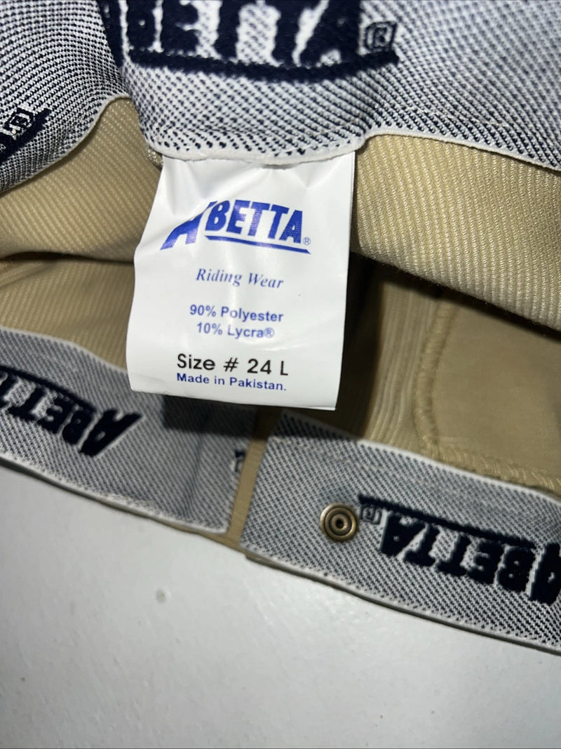 Now Women’s ABETTA Tan English Breeches w Knee Patch. 24 L C-37