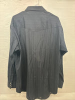 New Men’s ELY Cattleman Black Designed Long Sleeve Pearl Snap 18.5 2XL X-29
