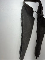 NOS Gray Show Chaps With Fringe Adjustable Waist 38” L-31