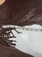 NOS Brown Show Chaps With Fringe Adjustable Waist 44” L-36