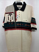 New Men’s Cumberland Multiple Color Western Design Short Sleeve Polo Medium K-52