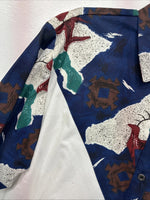 New Men’s Cowboy Threads Blue White Design Long Sleeve Button Up Small DD-101