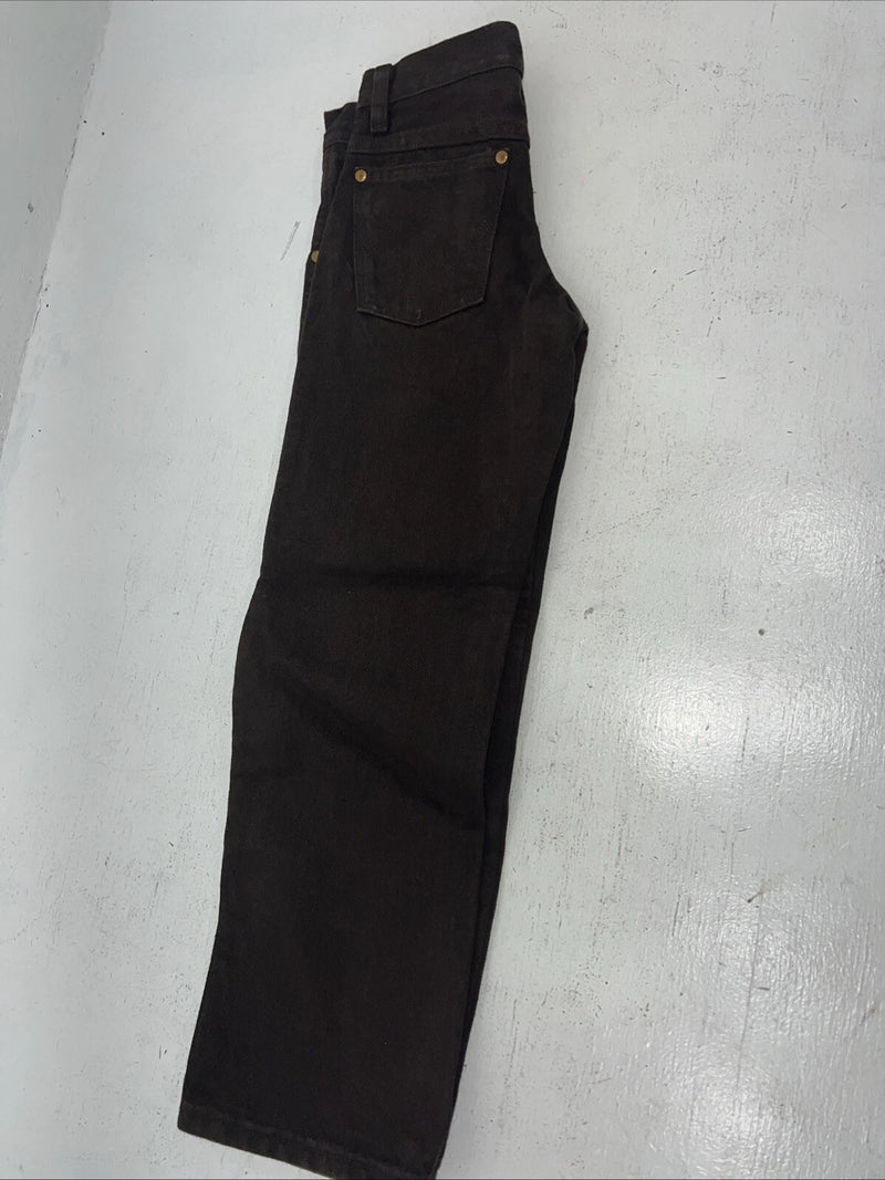New Boys Brown Wrangler Cowboy Cut Pro Rodeo Denim Jeans. 8 Regular B-20