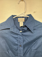 New Women’s Fenton Blue Long Sleeve Pearl Snap Size 30 YY-20