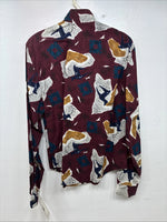 New Women’s Cowboy Threads Multicolor Design Long Sleeve Button Up Small MM-69
