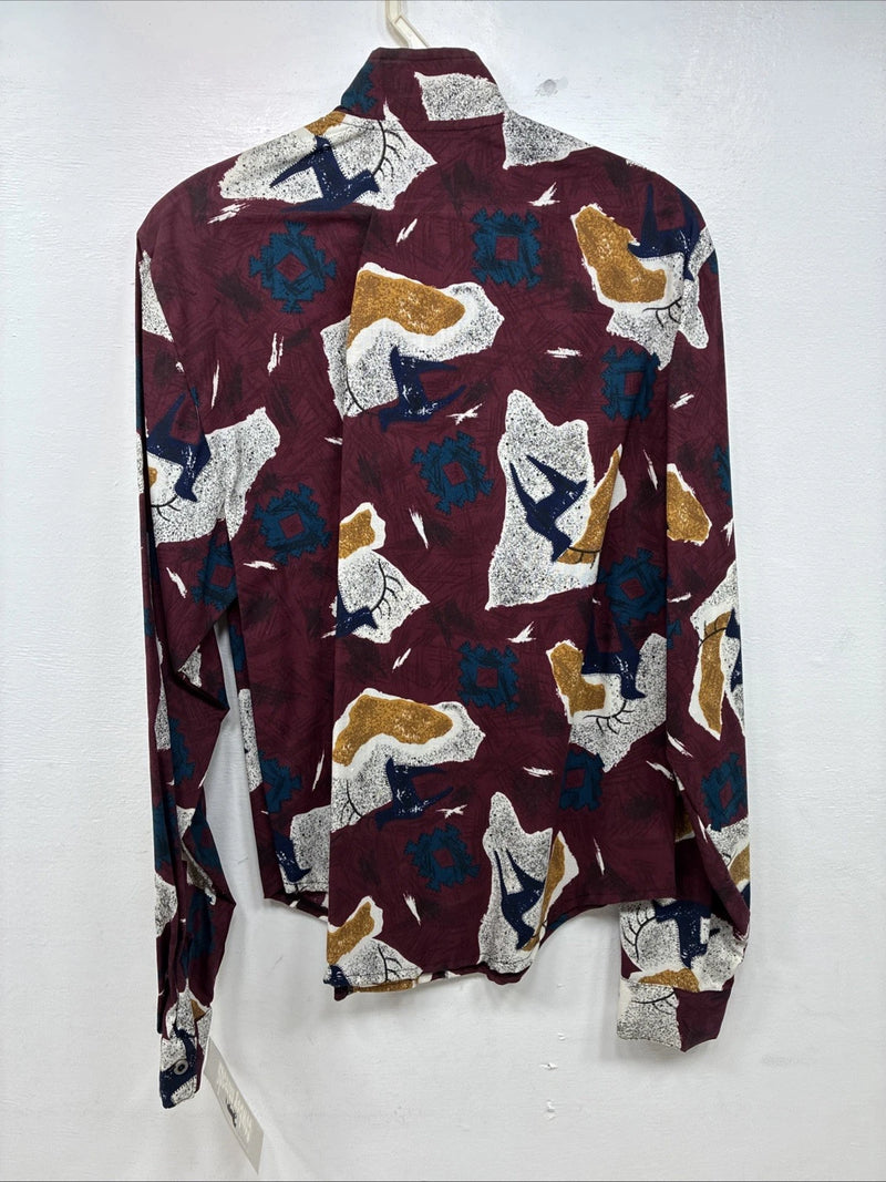 New Women’s Cowboy Threads Multicolor Design Long Sleeve Button Up Small MM-69