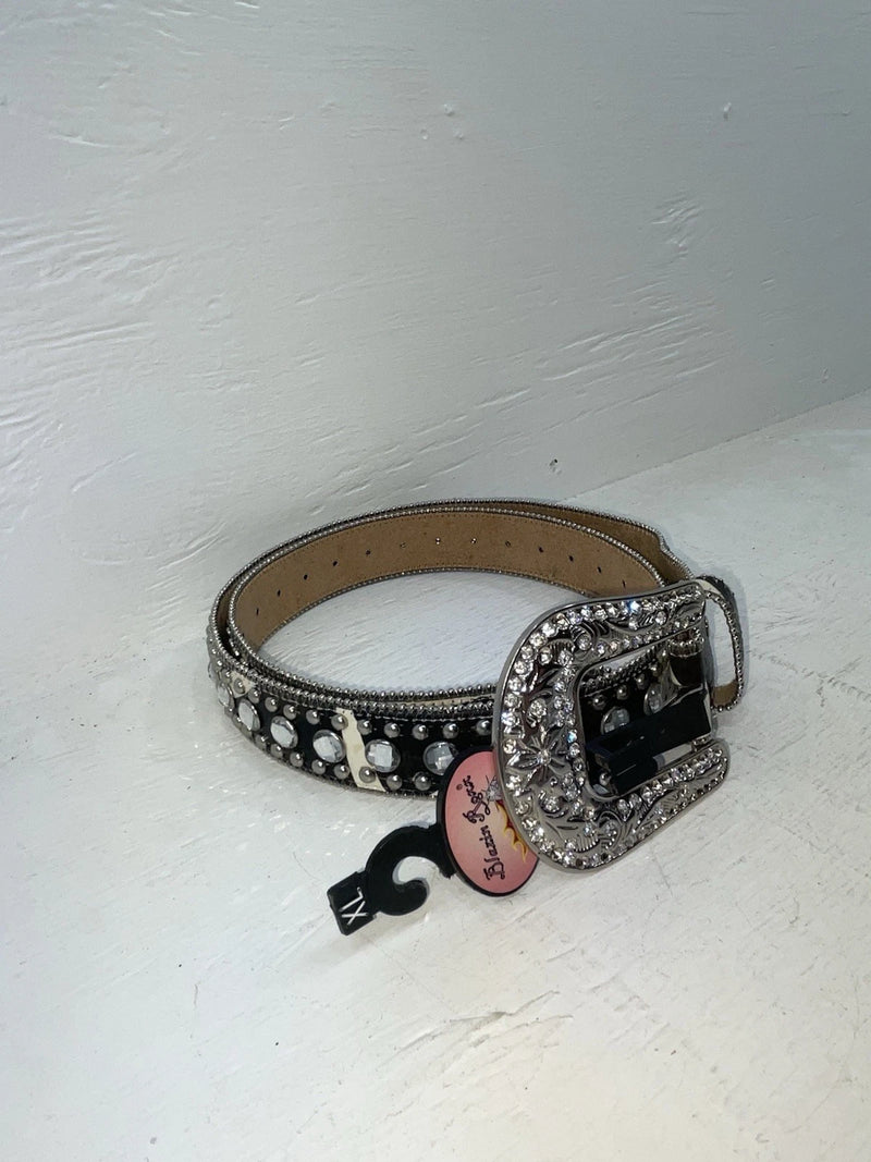 New Cow Print Genuine Leather Blazin Roxx Silver Bling XL Belt #N3511662 NN-144