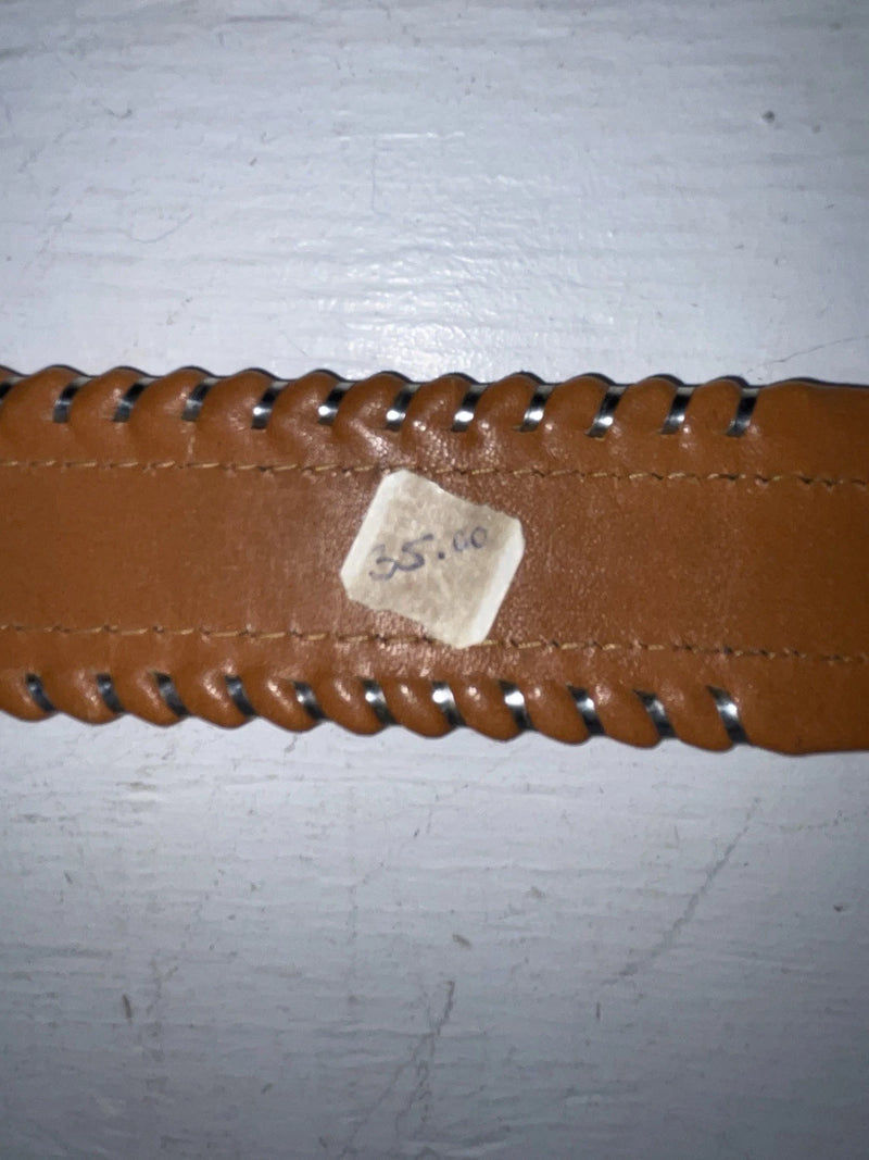 New Brown Genuine Leather Longhorn Weaved 30” Belt #82807 JJ-128