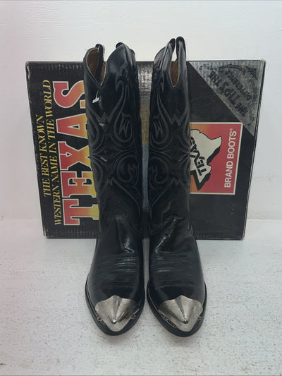 New Men’s Black Texas Brand Cowboy Boots. 6210 8.5 8 1/2 D. 3-120