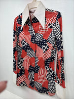 New Women’s Fenton Multicolor Design Long Sleeve Button Up 12 MM-47